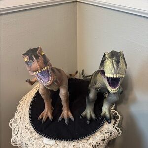 Dinosaur Figurine Set - Rubber Brown and Green